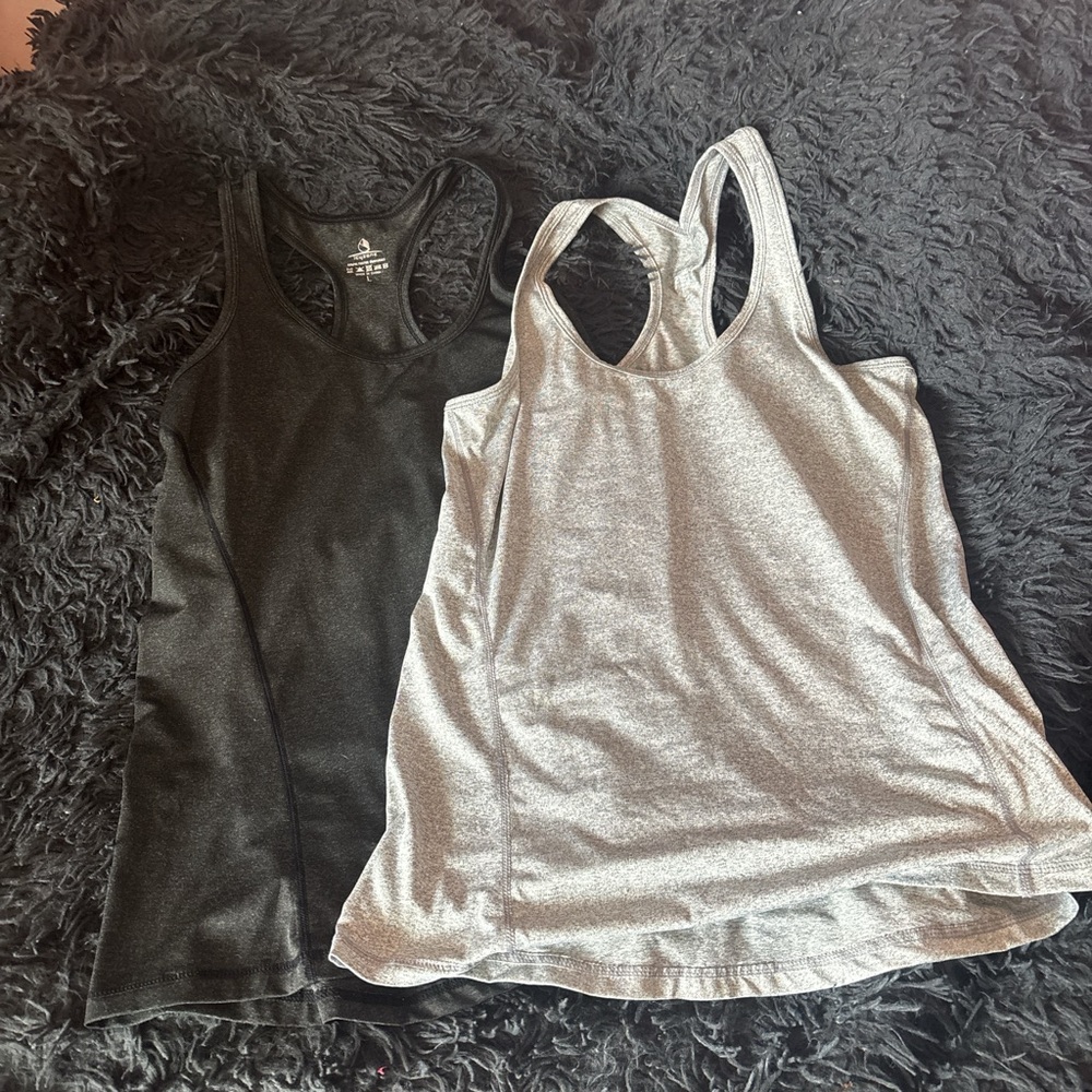 Black and Gray Sleeveless Tank Tops Bundle of 2